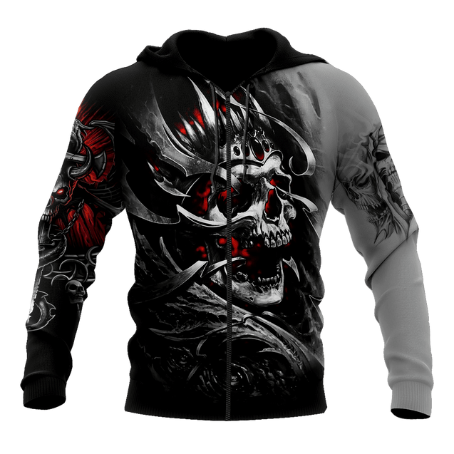 Amazing Skull All Over Printed Hoodie For Men And Women MEI