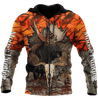 Hunting Moose Orange Camo 3D All Over Print Hoodie AM092025