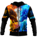 Wolf 3D All Over Printed Shirts For Men and Women AM260401-Apparel-TT-Zipped Hoodie-S-Vibe Cosy™