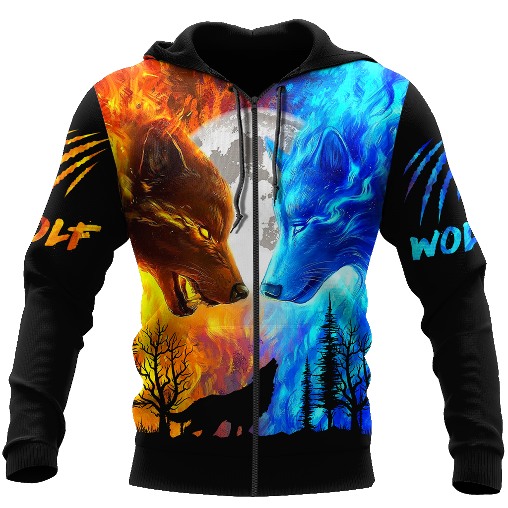 Wolf 3D All Over Printed Shirts For Men and Women AM260401-Apparel-TT-Zipped Hoodie-S-Vibe Cosy™
