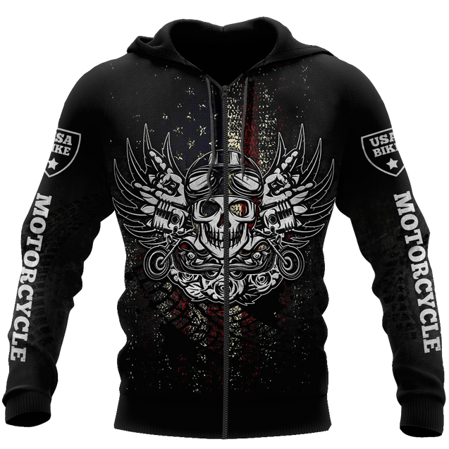 Awesome Skull Motorbike Combo Hoodie AM072060-LAM-Apparel-LAM-Zipped Hoodie-S-Vibe Cosy™