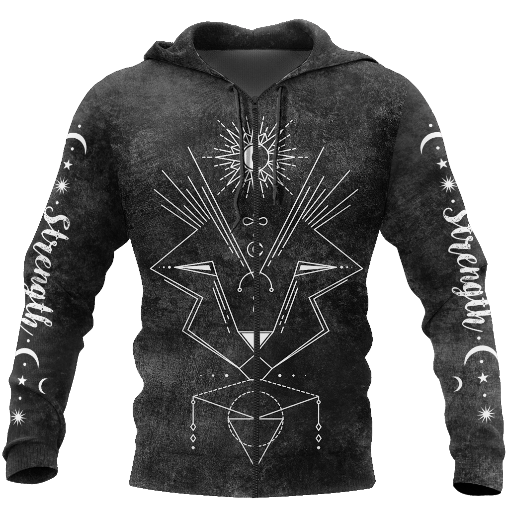 Tarot Cards Strength 3D All Over Printed Shirts For Men and Women AM150603-Apparel-TT-Zipped Hoodie-S-Vibe Cosy™