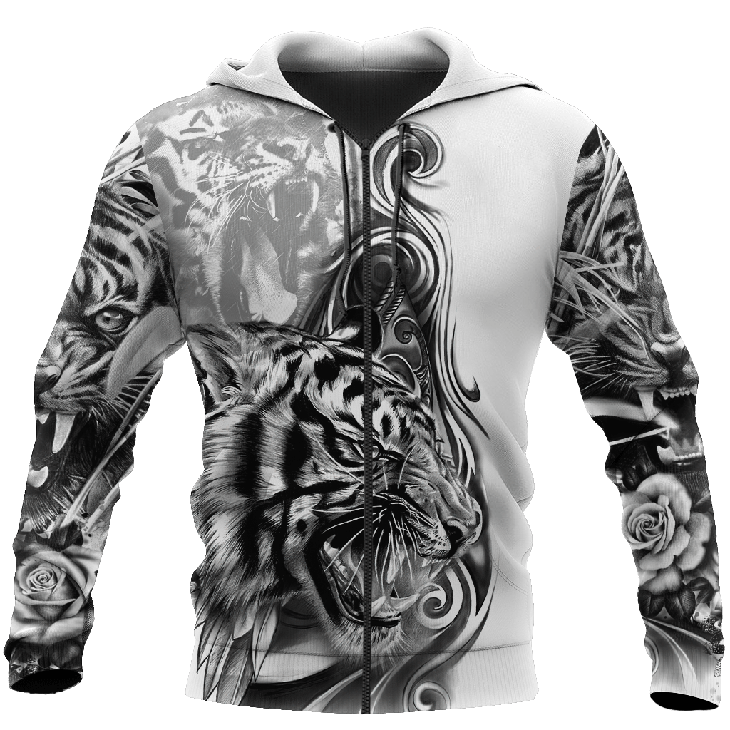 The Great Tiger Tattoo 3D All Over Print  Hoodie