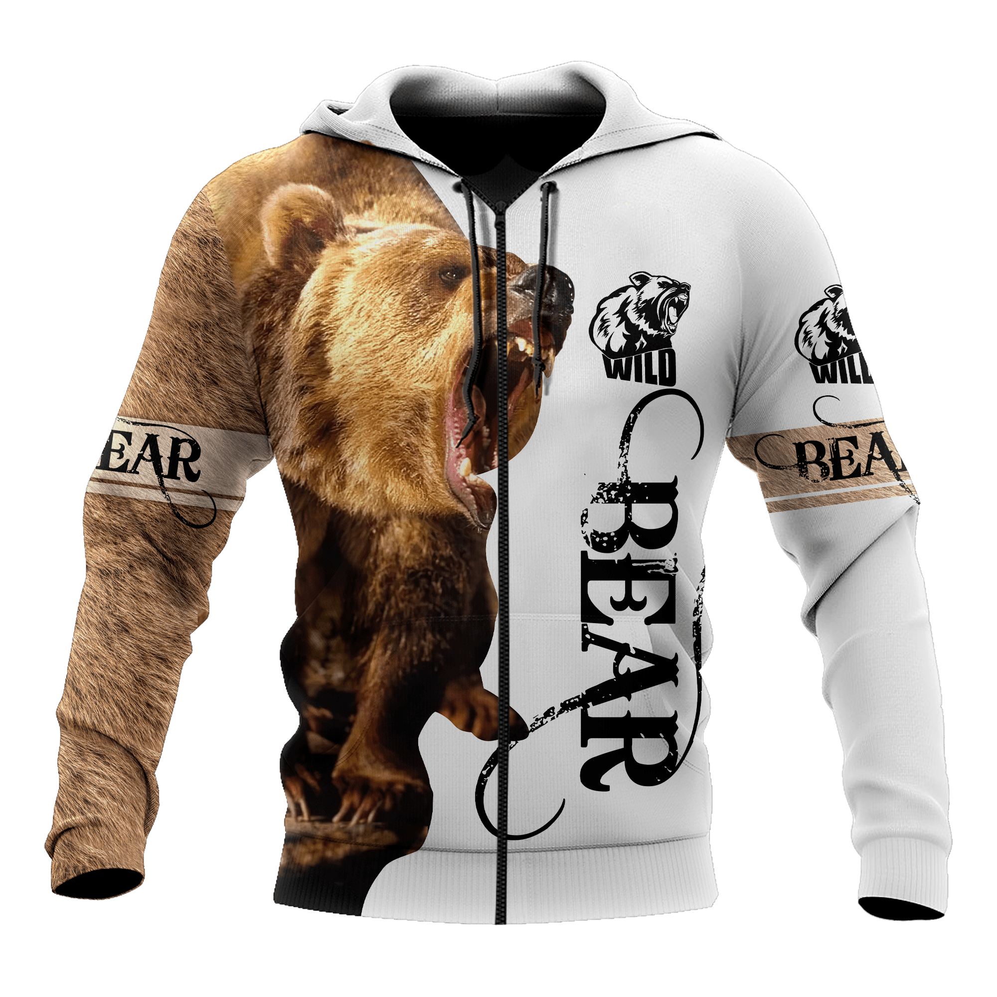 All Over Printed Bear Hoodie MEI09262002-MEI