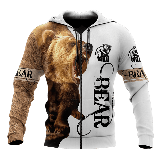 All Over Printed Bear Hoodie MEI09262002-MEI