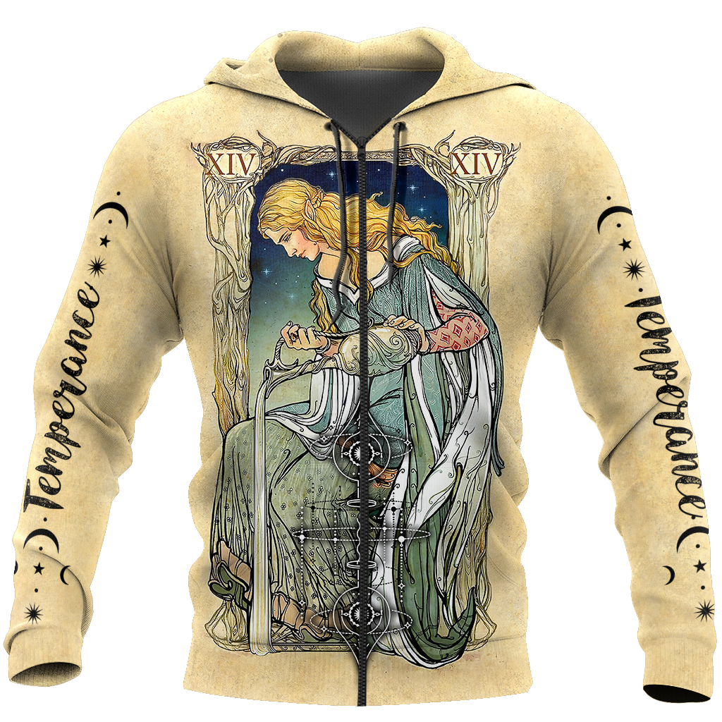 Tarot Cards Temperance 3D All Over Printed Shirts For Men and Women AM150604-Apparel-TT-Zipped Hoodie-S-Vibe Cosy™