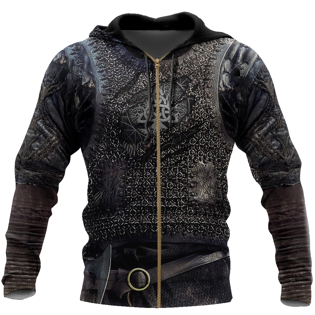 Vikings Armor Tops Pullover-Apparel-HP Arts-ZIPPED HOODIE-S-Vibe Cosy™