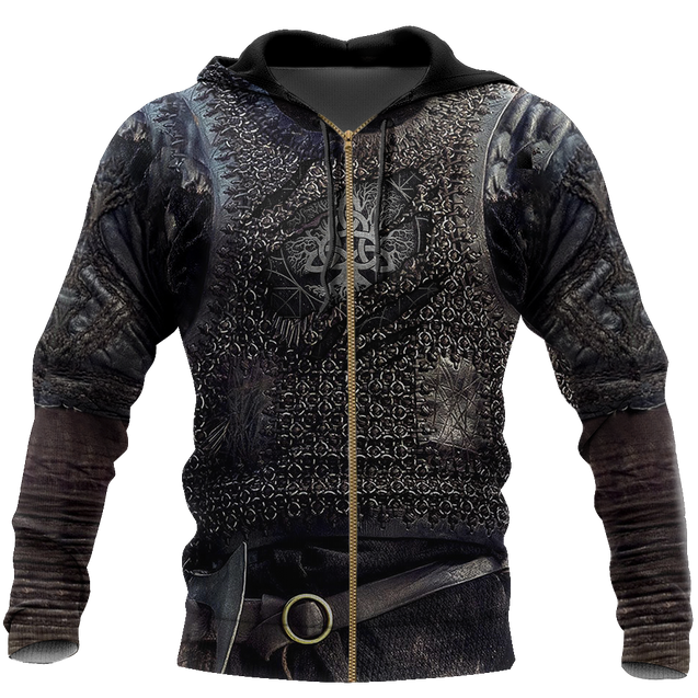 Vikings Armor Tops Pullover-Apparel-HP Arts-ZIPPED HOODIE-S-Vibe Cosy™