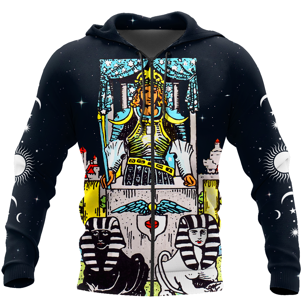 Tarot Cards The Chariot 3D All Over Printed Shirts For Men and Women AM150601-Apparel-TT-Zipped Hoodie-S-Vibe Cosy™