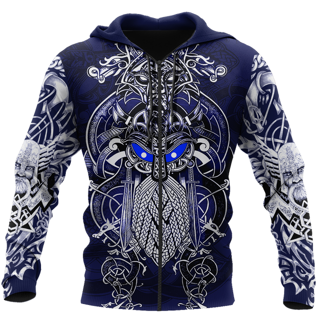 Odin Viking Tattoo Style-Apparel-HP Arts-Zipped Hoodie-S-Vibe Cosy™