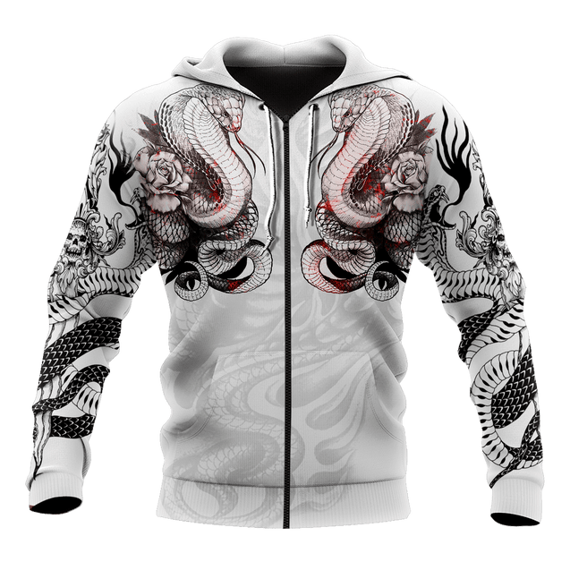 King Cobra Tattoo 3D All Over Printed Shirt for Men and Women