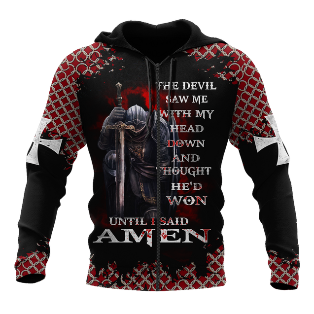 Knight templar 3D all over printed shirt and short for men and women