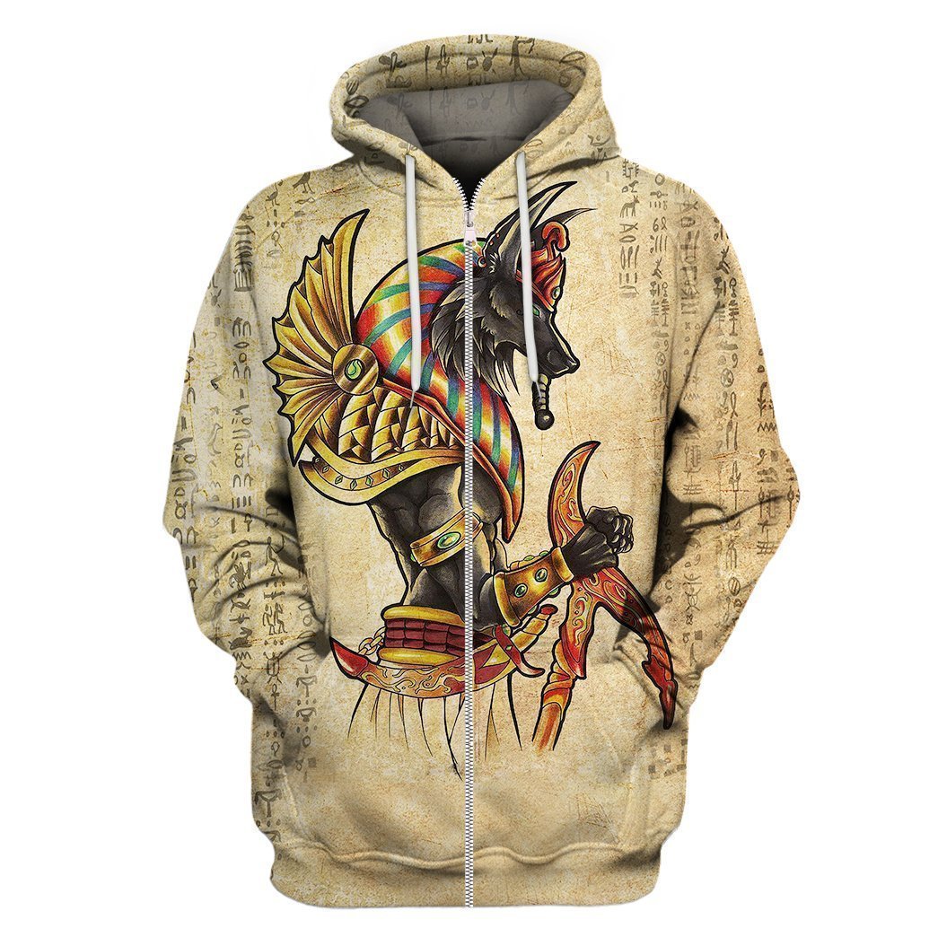 Ancient Egypt God all over printed Shirts for men and women HC15801-Apparel-Huyencass-Zipped Hoodie-S-Vibe Cosy™