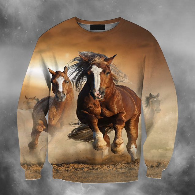 3D All Over Print Horses Running Together-Apparel-Phaethon-Sweatshirt-S-Vibe Cosy™