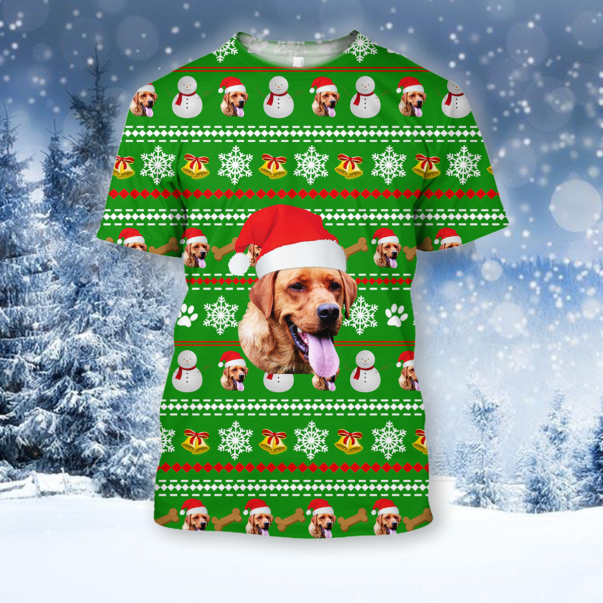 3D All Over Print Dog Christmas-Apparel-HbArts-T-Shirt-S-Vibe Cosy™