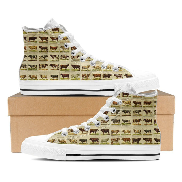 Cow Shoes-Shoes-HbArts-Mens High Top - White-US5 (EU38)-Vibe Cosy™