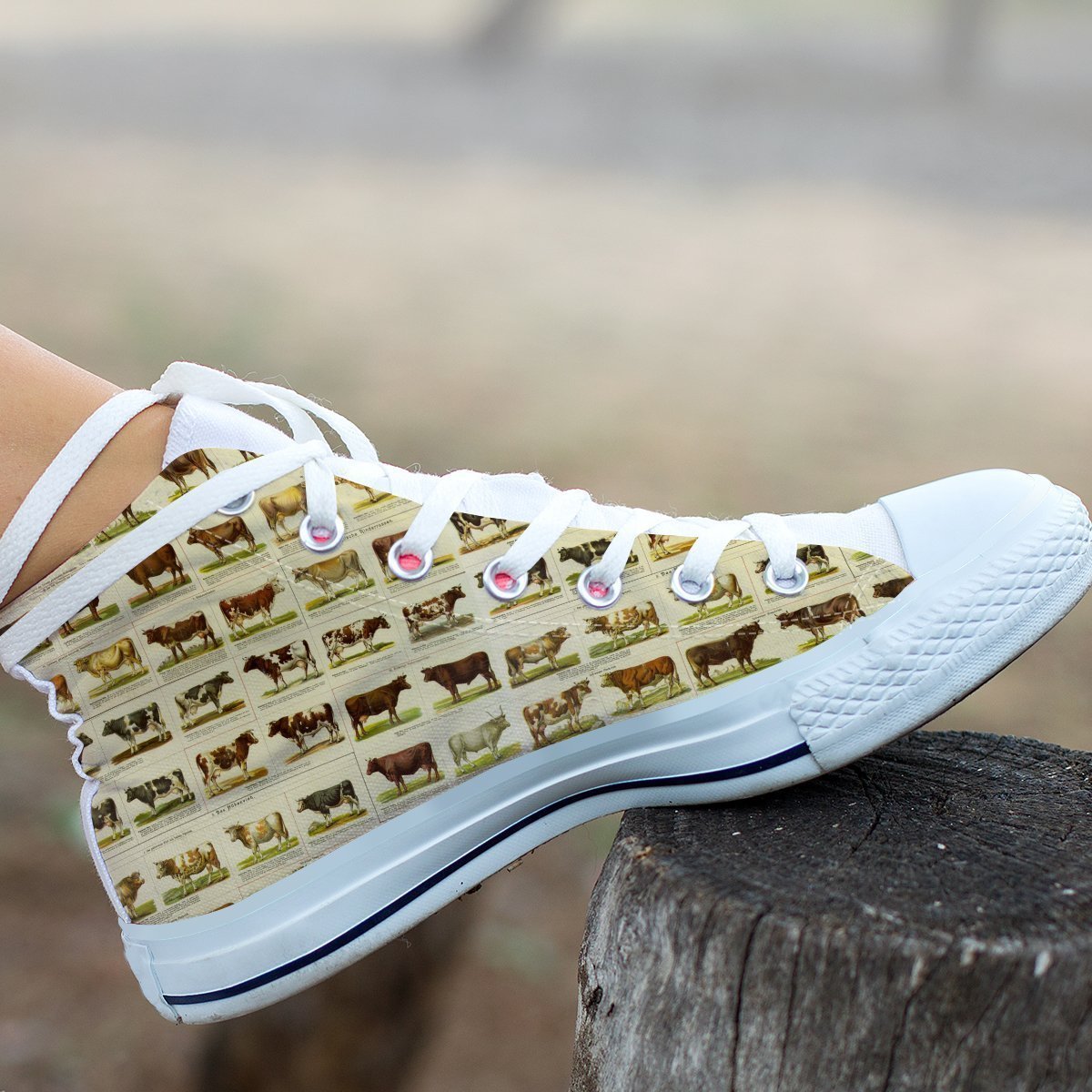Cow Shoes-Shoes-HbArts-Womens High Top - White-US5.5 (EU36)-Vibe Cosy™