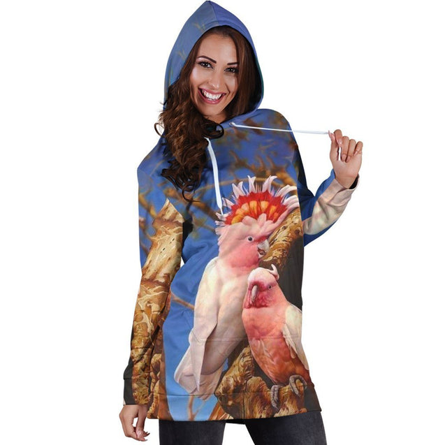 All Over Printed Parrots Tops Hoodie Dress-Apparel-PHL-Hoodie Dress-S-Vibe Cosy™