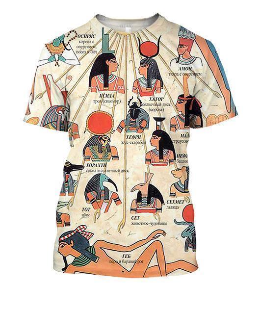 All Over Printed The Main Gods of Ancient Egypt-Apparel-HbArts-T-Shirt-S-Vibe Cosy™