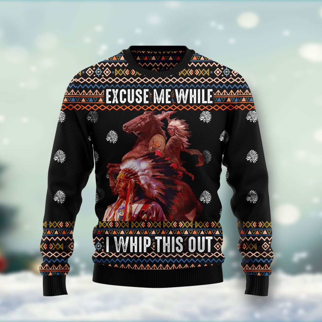 Native American Ugly 3D All Over Printed Christmas Sweater