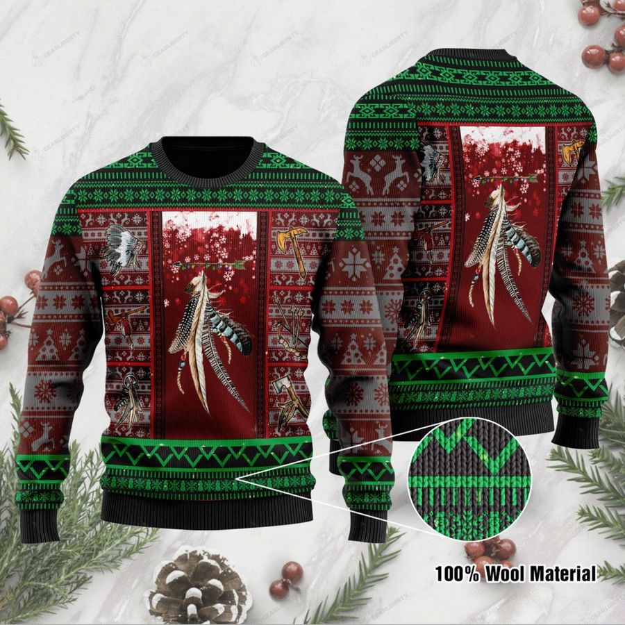 Native American Ugly 3D All Over Printed Christmas Sweater