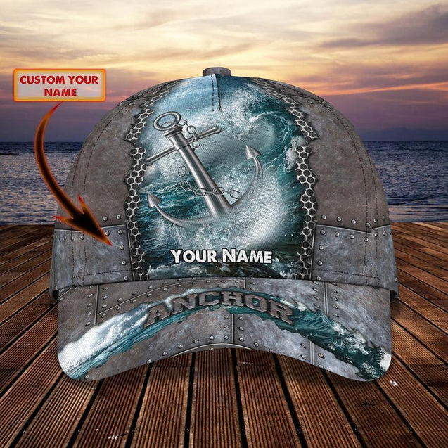 Anchor Drops Sea Metal Custom name 3D printed Classic Cap