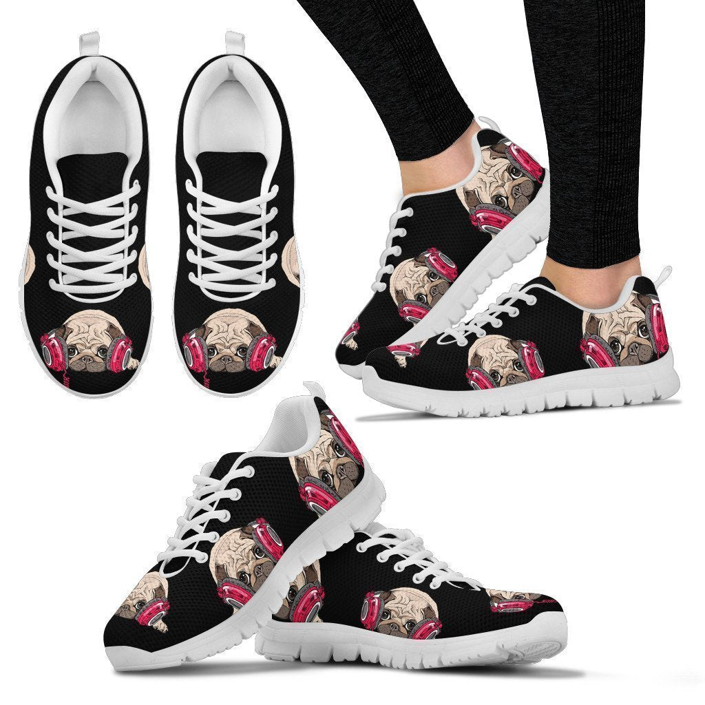 Pug Listen Music Sneaker Women's-6teenth World™-Women's Sneakers-US5 (EU35)-Vibe Cosy™