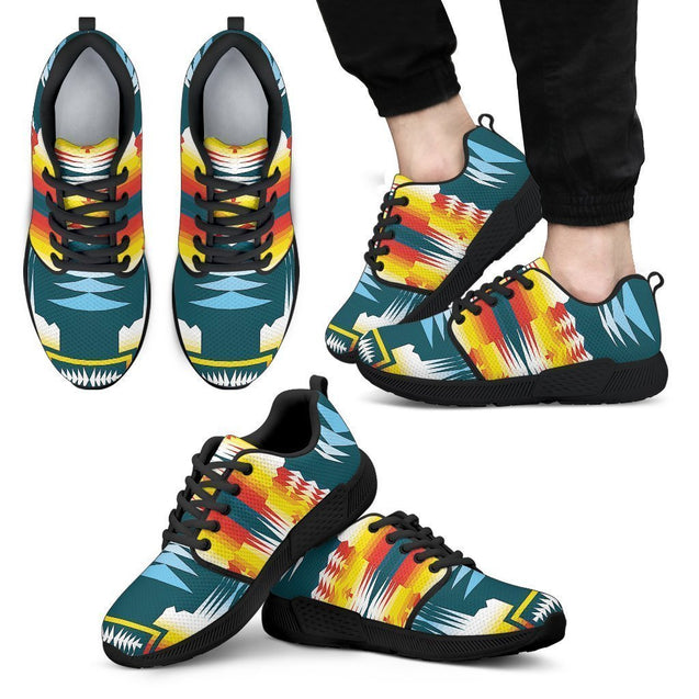Sage Fire and Turquoise on White Sopo Men's Athletic Sneakers-6teenth World™-Men's Athletic Sneakers-US5 (EU38)-Vibe Cosy™
