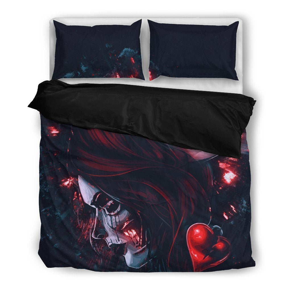 Two Face Skull Girl.-6teenth World™-Bedding Set-Twin-Vibe Cosy™