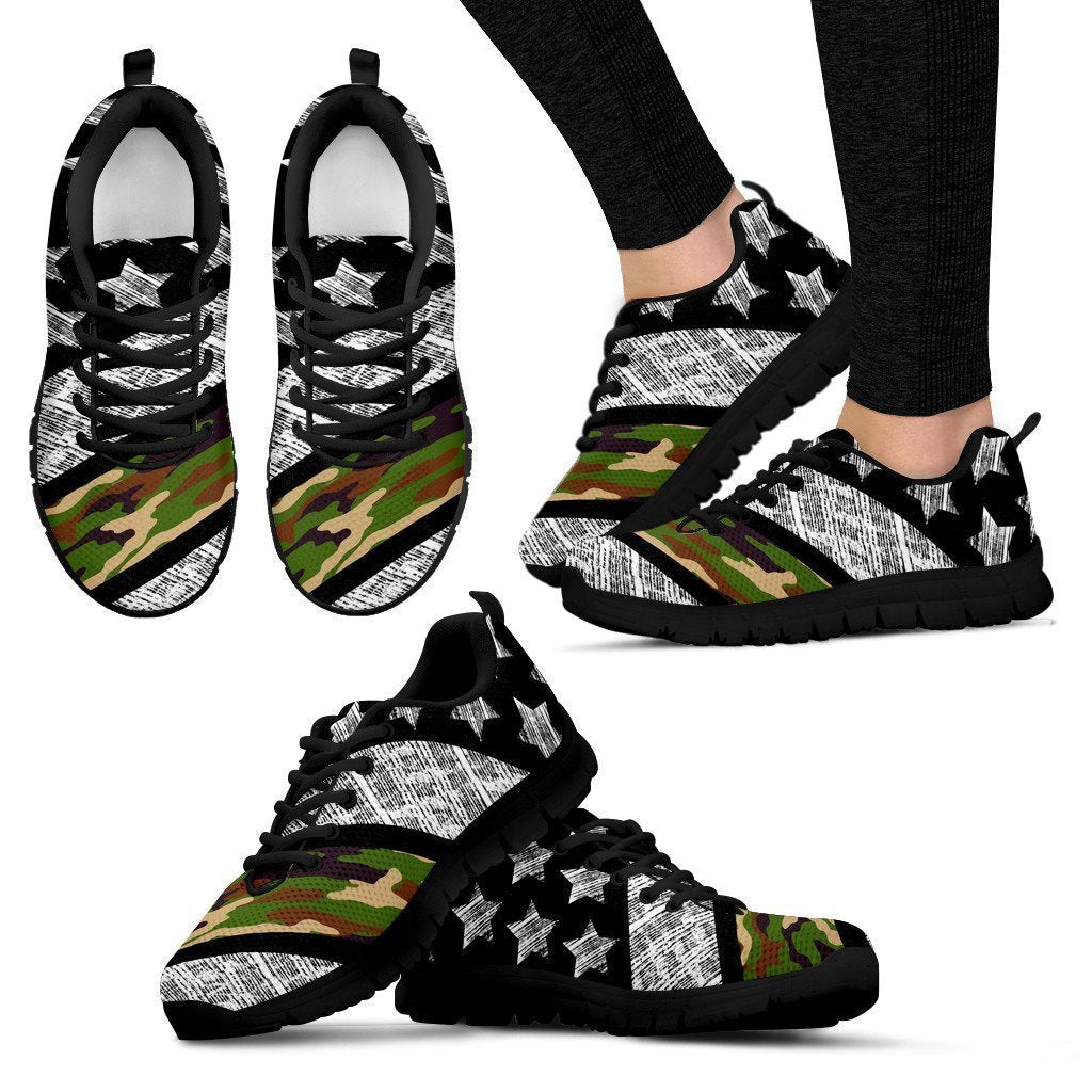 Army Thin Line (Black) Women's Sneakers-6teenth World™-Women's Sneakers-US5 (EU35)-Vibe Cosy™