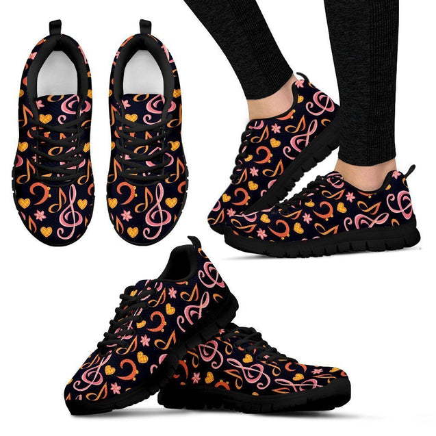 Pink & Orange Clefs Shoes. Womens Sneakers-6teenth World™-Women's Sneakers-US5 (EU35)-Vibe Cosy™