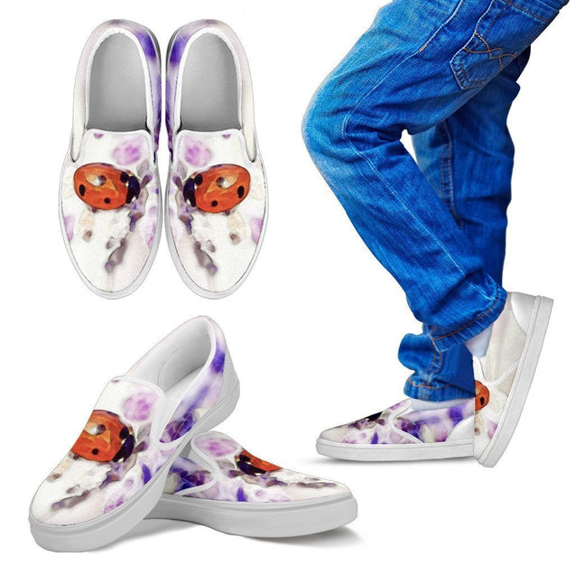 Kid's Slip Ons Ladybug (White Soles)-6teenth World™-Kid's Slip Ons-11 CHILD (EU28)-Vibe Cosy™