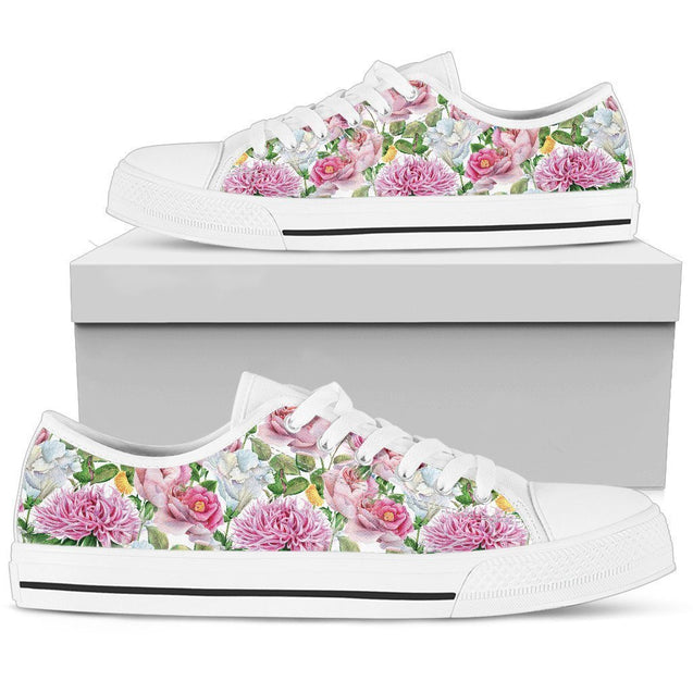 Watercolor Floral Women's Low Top Shoes-6teenth World™-Women's Low Top Shoe-US5.5 (EU36)-Vibe Cosy™
