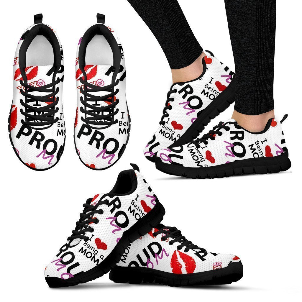 Proud Mom Women's Sneakers (Black)-6teenth World™-Women's Sneakers-US5 (EU35)-Vibe Cosy™