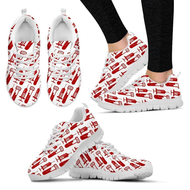 Phlebotomist Women's Sneakers Style 3 (White)-6teenth World™-Women's Sneakers-US5 (EU35)-Vibe Cosy™