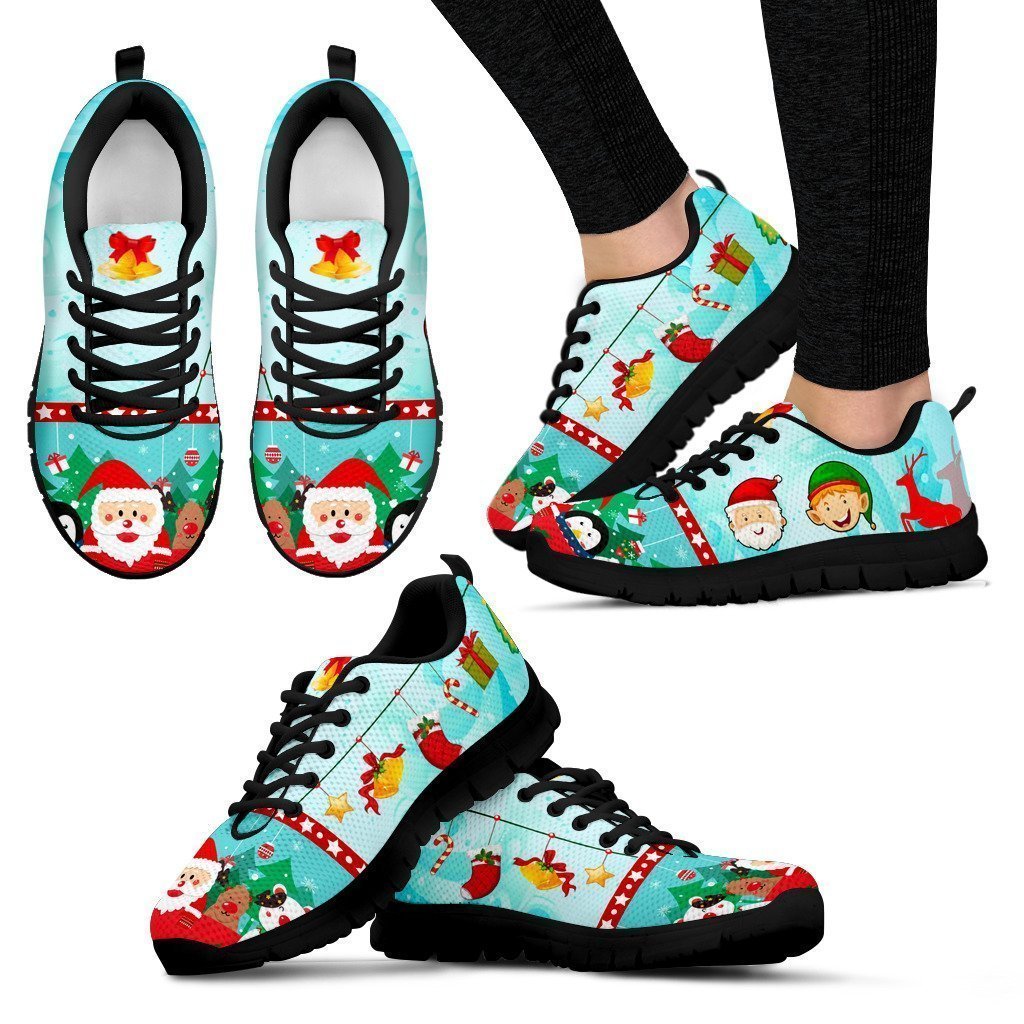 Santa Sneakers Black-6teenth World™-Women's Sneakers-US5 (EU35)-Vibe Cosy™