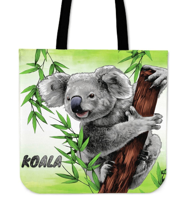 Koala bags - Australia tote bags NN6-TOTE BAGS-HP Arts-Green-Vibe Cosy™