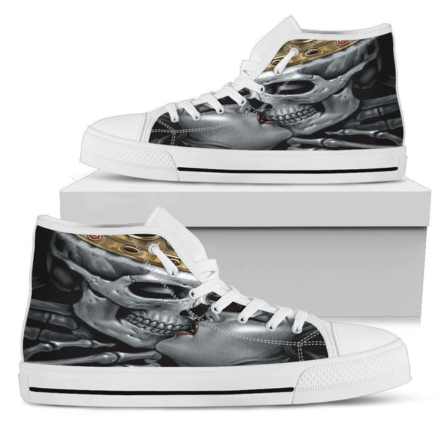King and Queen Men's High Top Shoe-6teenth Outlet-Mens High Top - White - King and Queen Men's Top White Shoe-US5 (EU38)-Vibe Cosy™