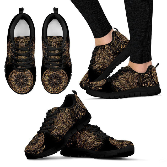 Mandala Black Women's Sneakers-6teenth World™-Women's Sneakers-US5 (EU35)-Vibe Cosy™