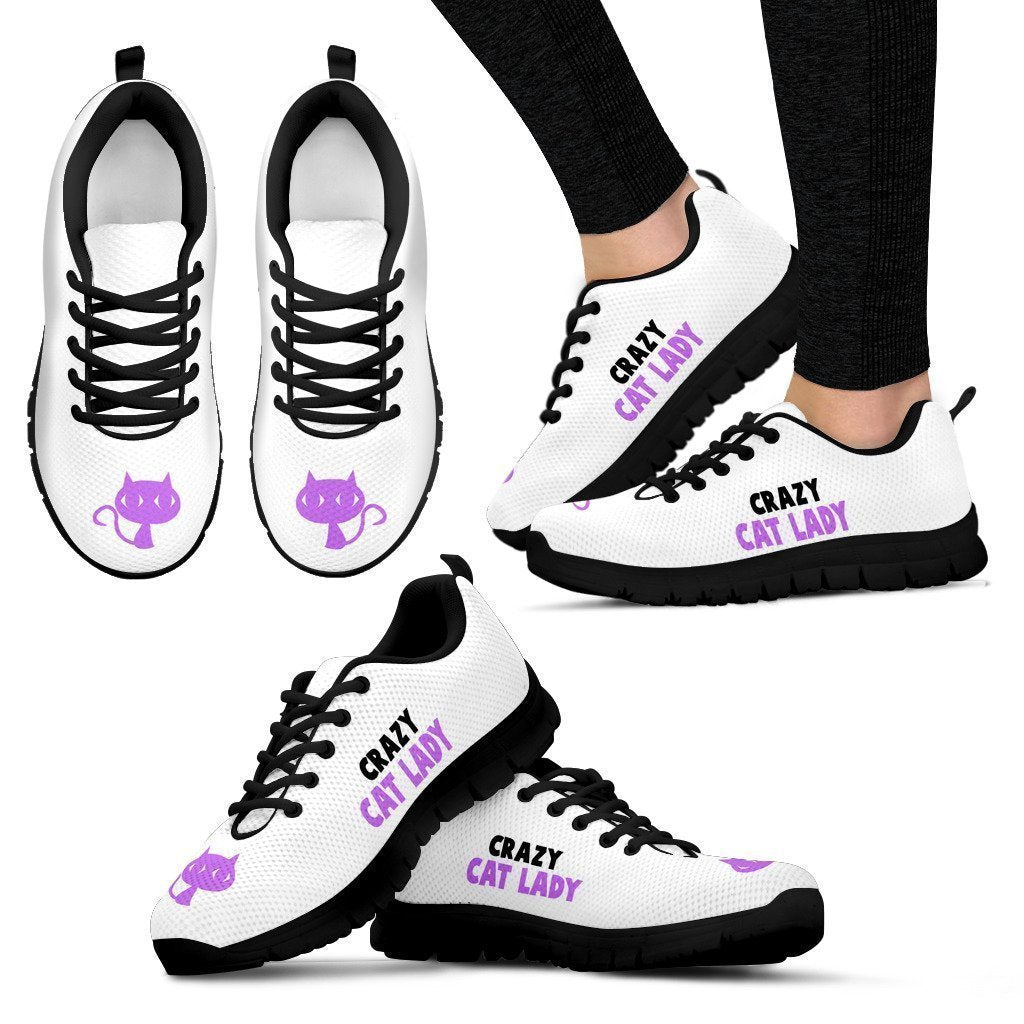 Crazy Cat Lady Women's Sneakers-6teenth World™-Women's Sneakers-US5 (EU35)-Vibe Cosy™