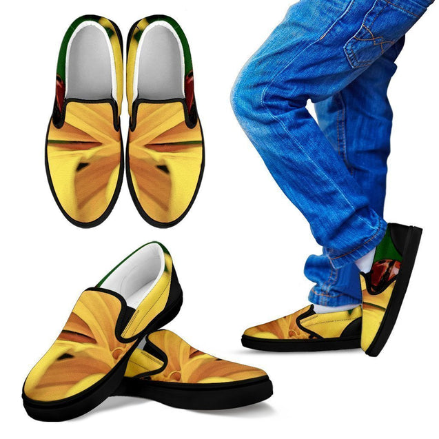 Kid's Slip Ons Fun in the Sunflower (Black Soles)-6teenth World™-Kid's Slip Ons-11 CHILD (EU28)-Vibe Cosy™