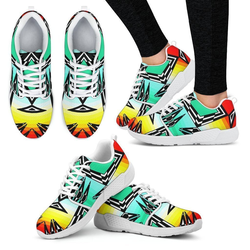 fire and turquoise gradient II Sopo Athletic Sneakers Women's Athletic Sneakers-6teenth World™-Women's Athletic Sneakers-US5 (EU35)-Vibe Cosy™