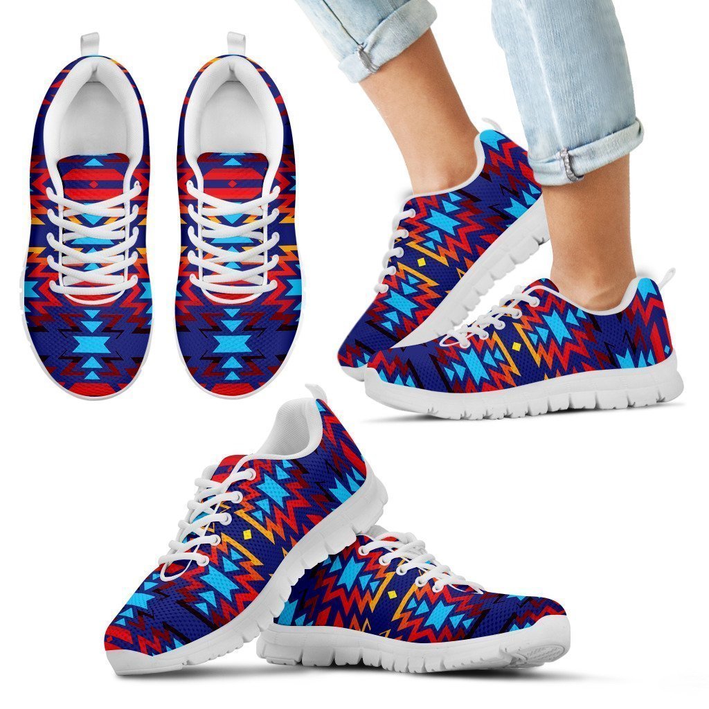 Fire Colors and Blue Turquoise Kid's Sneakers-6teenth World™-Kid's Sneakers-11 CHILD (EU28)-Vibe Cosy™