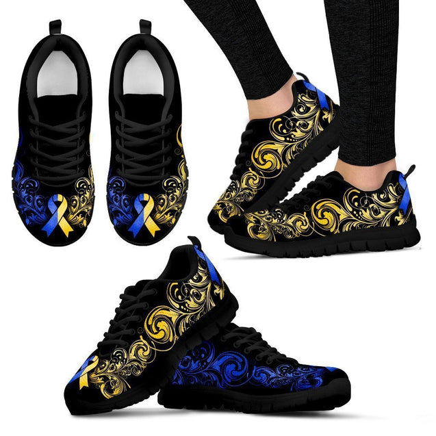 Gold and blue symbols Women's Sneakers-6teenth World™-Women's Sneakers-US5 (EU35)-Vibe Cosy™
