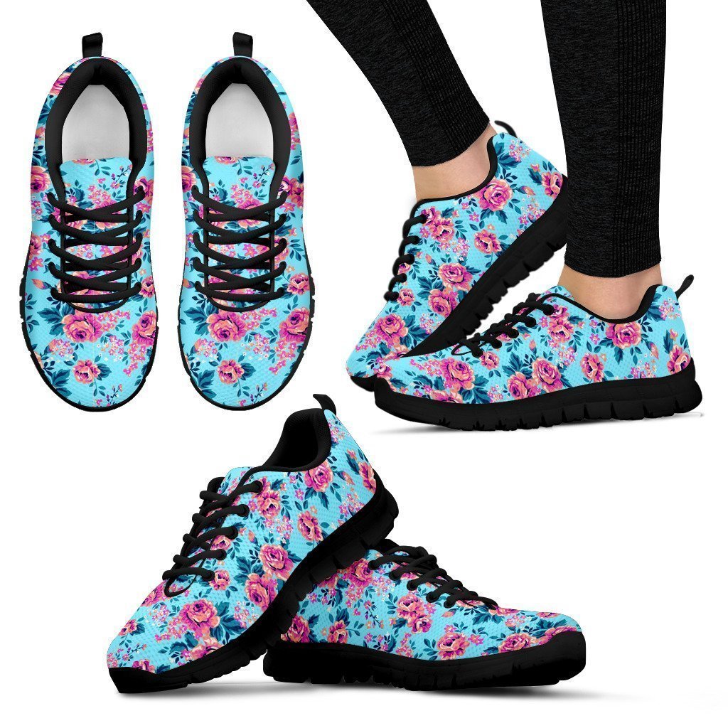 Flowers Blue Women's Sneakers-6teenth World™-Women's Sneakers-US5 (EU35)-Vibe Cosy™