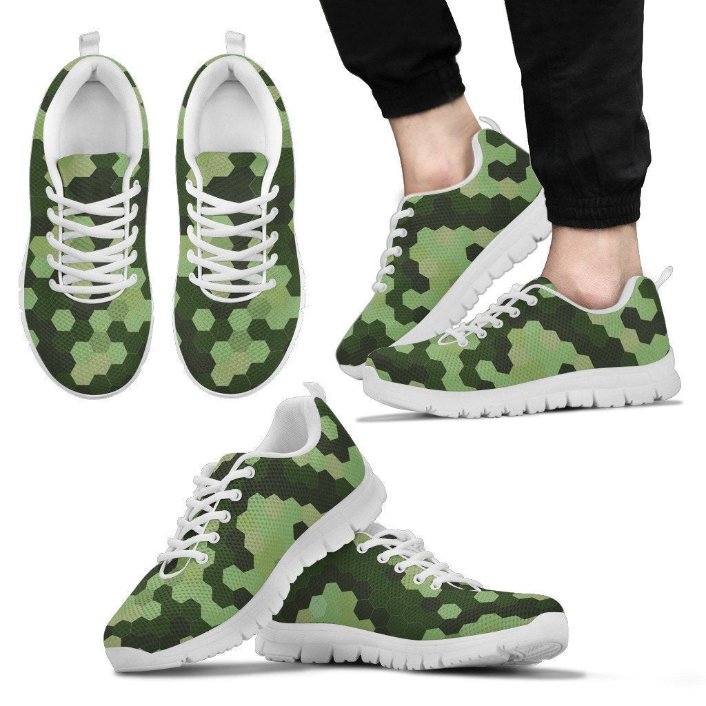 Men's Sneakers Green and Black White Sole-6teenth World™-Men's Sneakers-US5 (EU38)-Vibe Cosy™