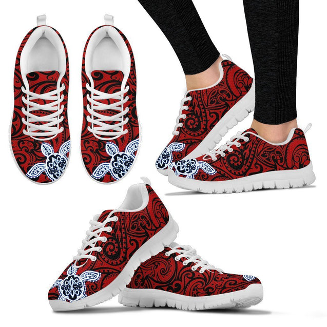 Turtle Poly Tribal Sneakers - AH-SNEAKERS-Alohawaii-Women's Sneakers-US5 (EU35)-White-Vibe Cosy™