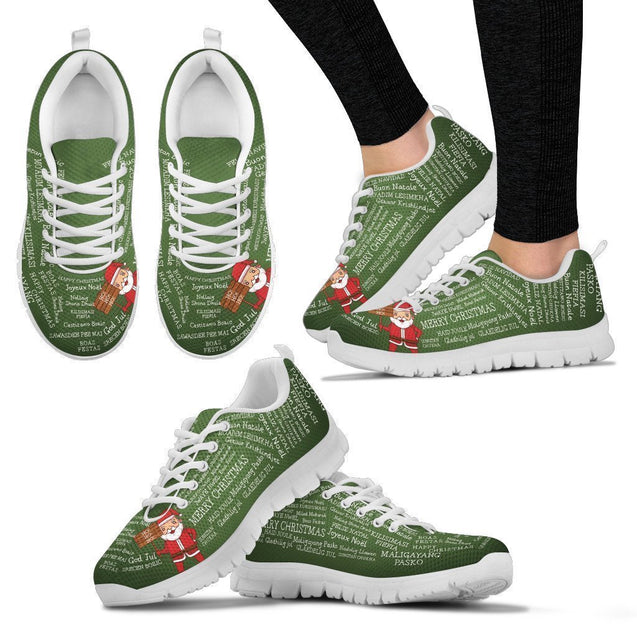 Christmas Graffiti - White-6teenth World™-Women's Sneakers-US5 (EU35)-Vibe Cosy™