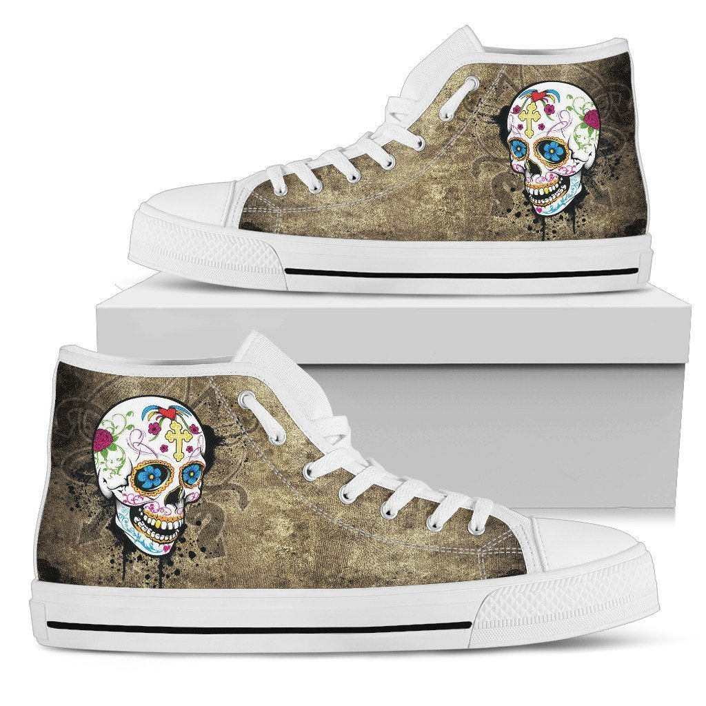 Sugar Skull-Shoes-6teenth Outlet-Mens High Top - White - Sugar Skull-US5 (EU38)-Vibe Cosy™