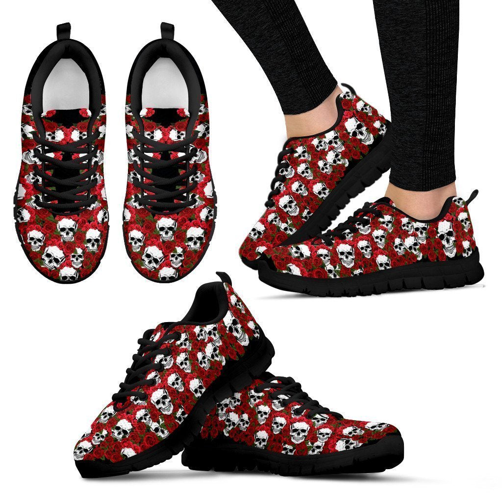 Roses & Skull Sneakers-6teenth World™-Women's Sneakers-US5 (EU35)-Vibe Cosy™